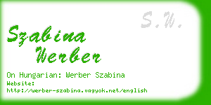 szabina werber business card